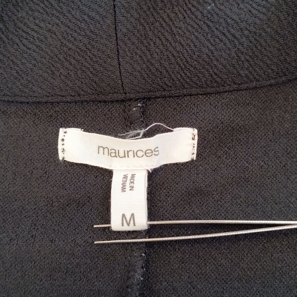 Maurice's 3/4 Sleeve Black Open Front Blazer / Cardigan Size M - Picture 8 of 8